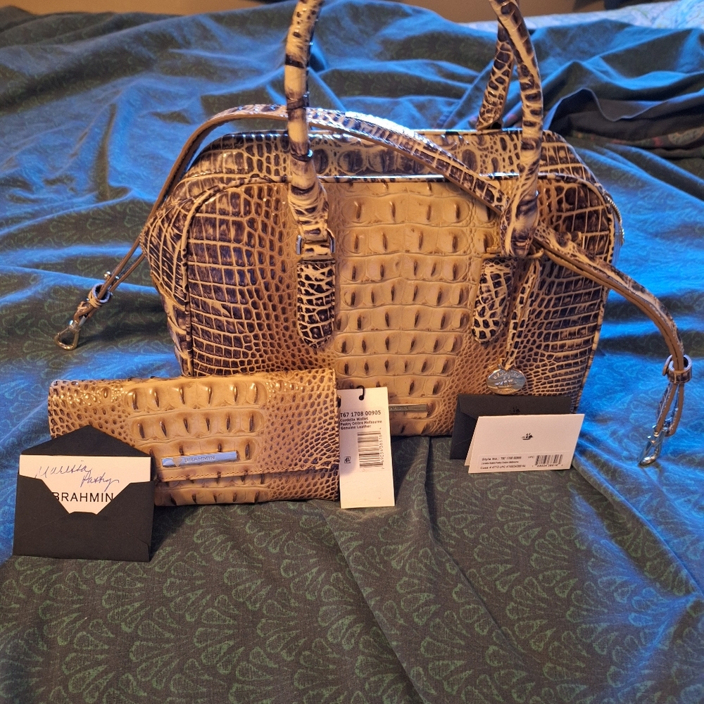 NWT Brahmin bag + wallet set